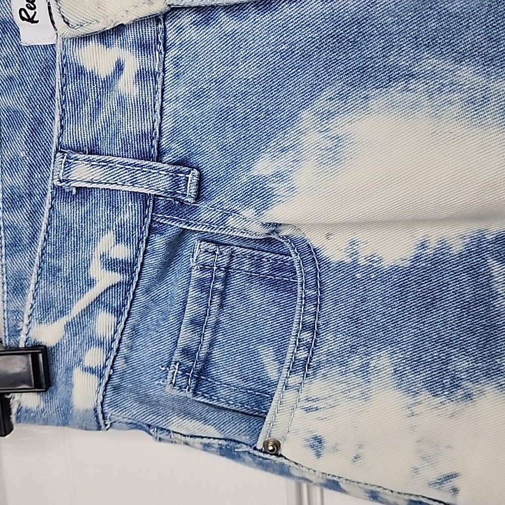 Red Berry Acid Wash High Waist Womens Cloud Denim Wide Leg Jeans Light Denim Blu - Picture 3 of 13